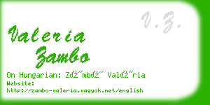 valeria zambo business card
